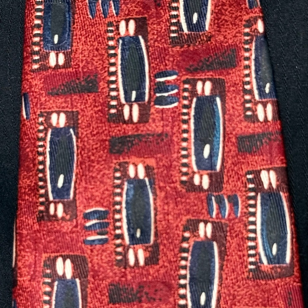 Robert Talbott Burgundy and Navy Patterned Tie